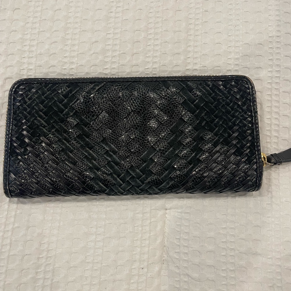 Cole Haan black weave, long wallet